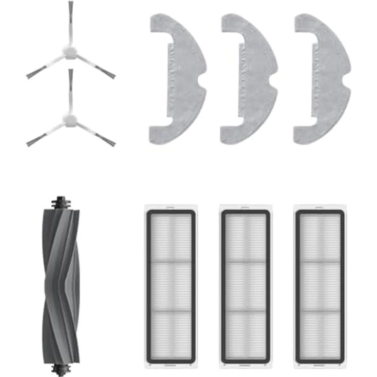 Dreame Zubehörset für Roboter D10 Plus Gen2, 3 Mopptücher, 3 Filter, 2 Seitenbürsten, 1 Hauptbürste, Original Zubehör
