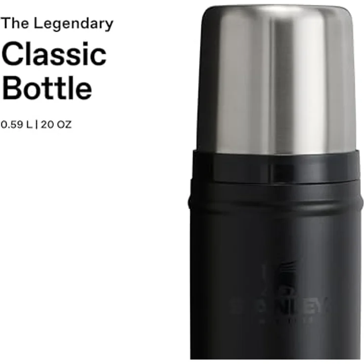 Stanley 1913 Classic Legendary Thermosflasche 0.59L, Edelstahl, 18 Stunden heiß oder kalt, BPA-frei, spülmaschinenfest, Black 2.0 – Bild 3
