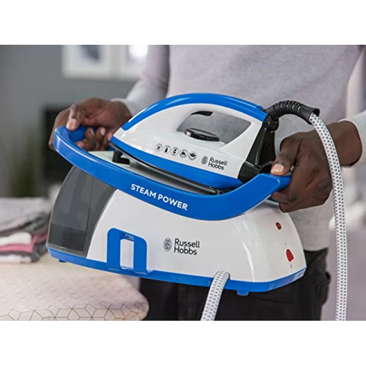 Russell Hobbs 24430-56 Steam Power Dampfbügelstation (2600 W, 4,5 Bar Dampfdruck, herausnehmbarer 1,3 l Wassertank) blau-weiß – Bild 7