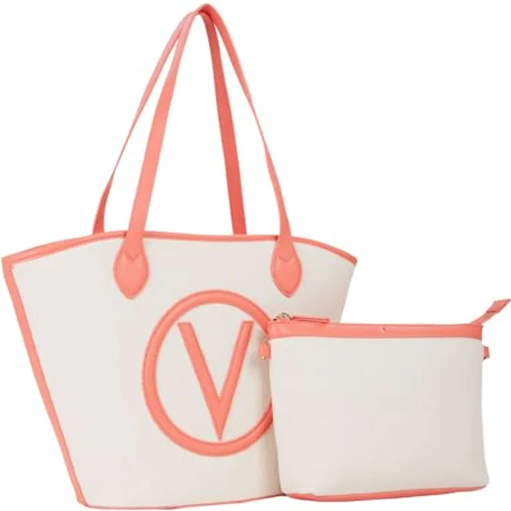 Valentino Covent Shopper Tasche, 28.5 cm, orange, 100% Canvas – Bild 1