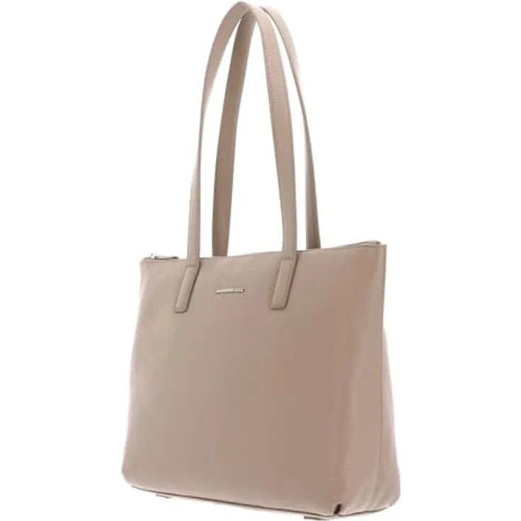Mandarina Duck Mellow Leather Shopper FZT53, eleganter Damen Shopper aus weichem Kalbsleder, Nude, 36 x 9.5 x 26 cm – Bild 2