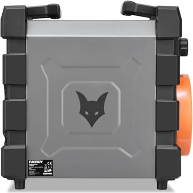 FUXTEC Elektroheizer FX-EH3, Heizlüfter mit 2 Heizstufen 1500W/3000W, stufenlos regelbares Thermostat, IP24, tragbar für Räume bis 90 m² – Bild 3
