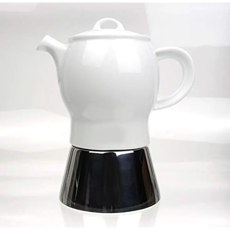 Moka Consorten Espressokocher »Carina«, Edelstahl und weißes Porzellan, Füllmenge 210 ml, Höhe 18 cm, Made in Italy