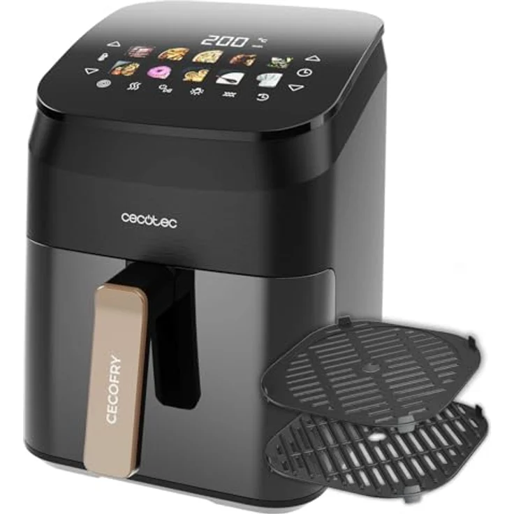 Cecotec Cecofry&Grill Smokin' 4500, Heißluftfritteuse ohne Öl mit 4,5L, 1900W, Temperaturregelung 40-200°C, integriertem Smoker und 10 Menüs – Bild 4