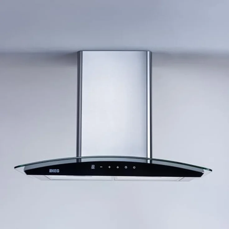 NEG Dunstabzugshaube NEG3860WH2, Wandhaube 60 cm Edelstahl mit Glasschirm, Sensor-Touch, 2 Boost Powerstufen bis 787 m³/h, 10-lagige Metall-Fettfilter – Bild 4