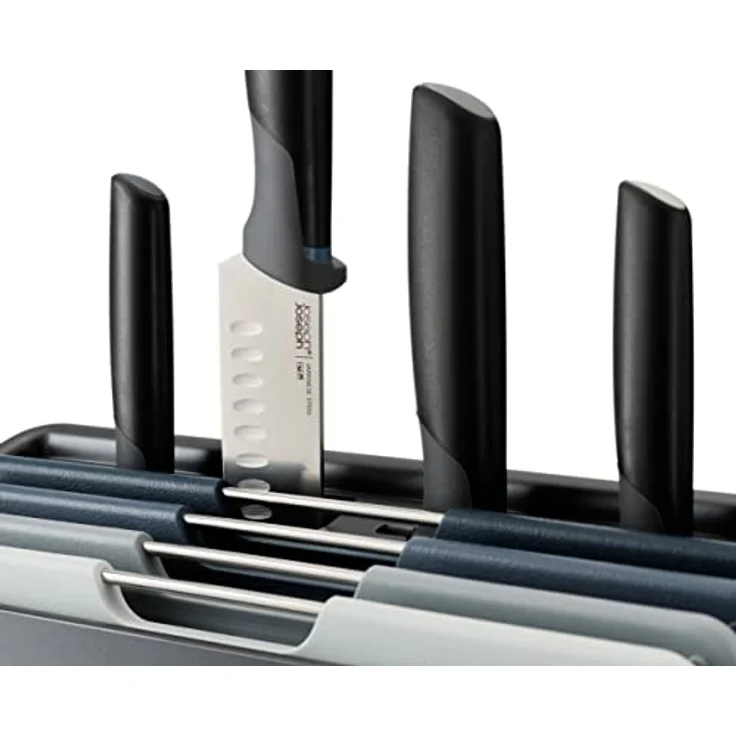 Joseph Joseph Schneidebrett Folio™ Plus, Polypropylen, (Set, 9-St), japanische Edelstahlklingen, elegant und praktisch sortiert, farbkodierte Bretter – Bild 7