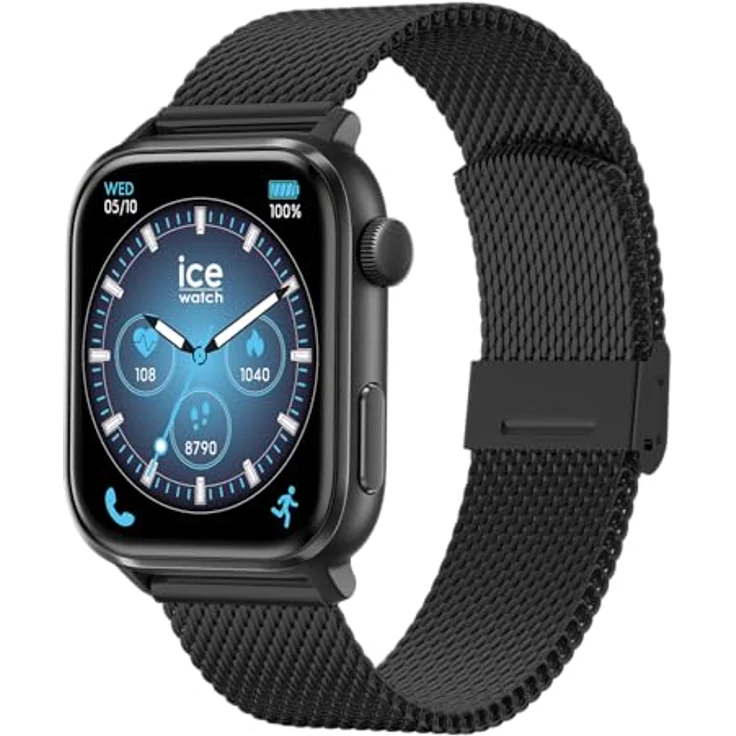 ICE-WATCH Smart Watch 024300, Schwarz Edelstahl Band, 1,78-Zoll AMOLED-Bildschirm – Bild 2