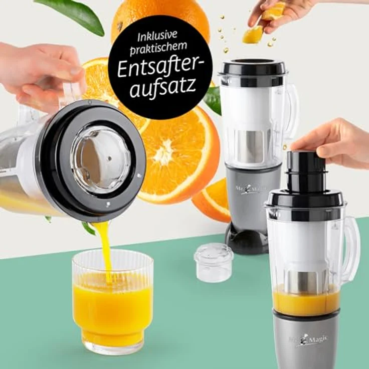GOURMETmaxx Standmixer GOURMETmaxx Smoothie Maker & Standmixer 400W 18tlg. Set Mr. Magic, 400,00 W, Vielseitiger Smoothie Maker & Multitalent, in Schwarz – Bild 4