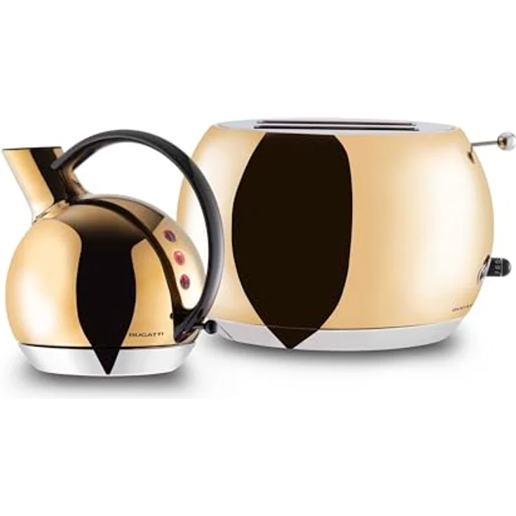 BUGATTI Romeo, Multifunktions-Design-Toaster aus Edelstahl, 7 Bräunungsstufen, 4 Funktionen, 870-1035 W, Glänzendes Goldgelb – Bild 4