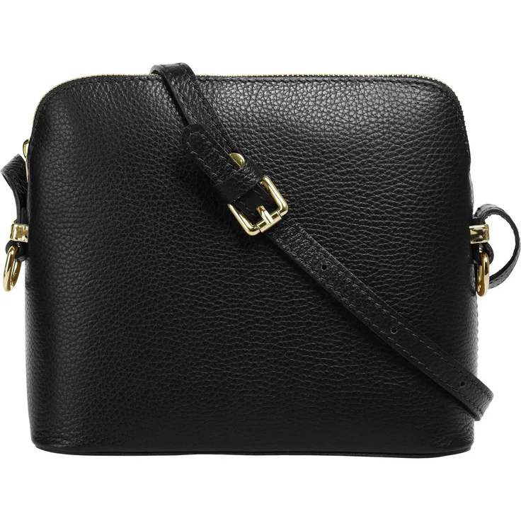 Cluty Umhängetasche, echt Leder, Made in Italy, goldene Details, quadratische Form