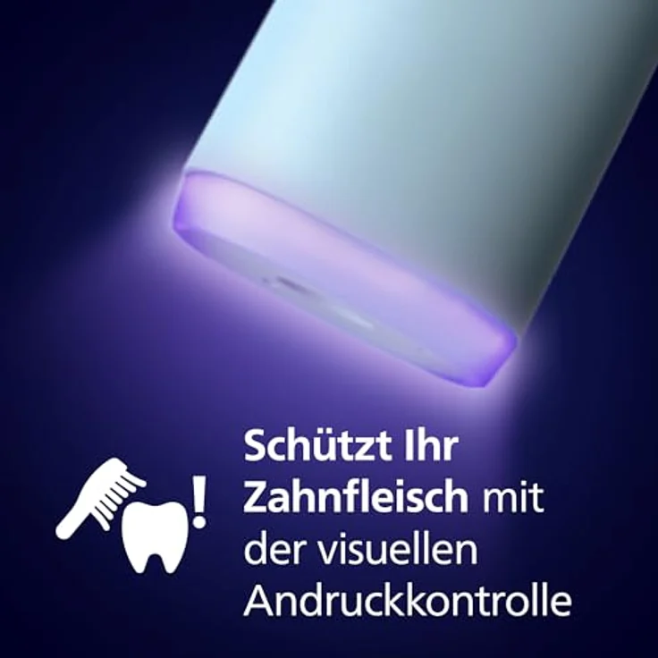 Philips Sonicare 6100 elektrische Zahnbürste, Schallzahnbürste mit 2 Putzmodi und 3 Intensitätsstufen, Andruckkontrolle, EasyStart, SmarTimer und BrushPacer, Hellblau – Bild 5