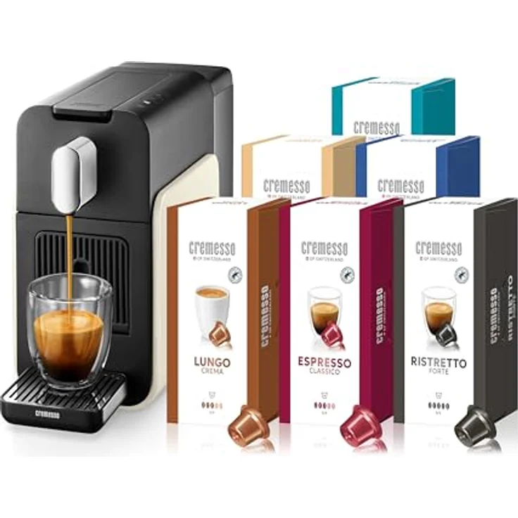 CREMESSO Brava Cream White Kapselmaschine, Lungo Grande Taste, 19 bar Druck, 1.3L Wassertank – Bild 7