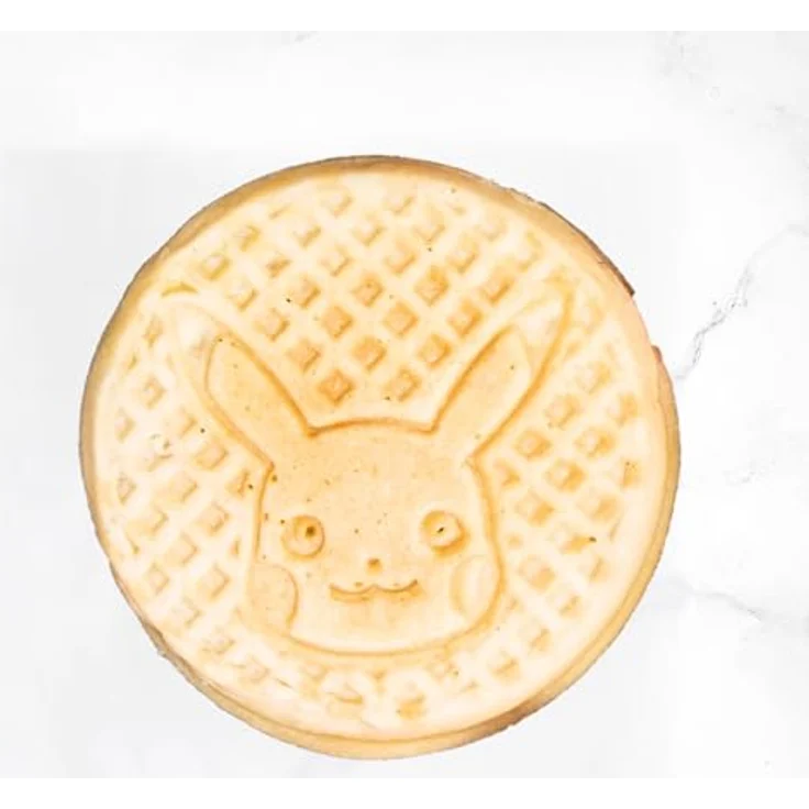 Mad Monkey Pokémon Mini-Waffeleisen Pikachu, offiziell lizenziert mit Thermostat für gleichmäßige Bräunung und Dual-Leuchte – Bild 5