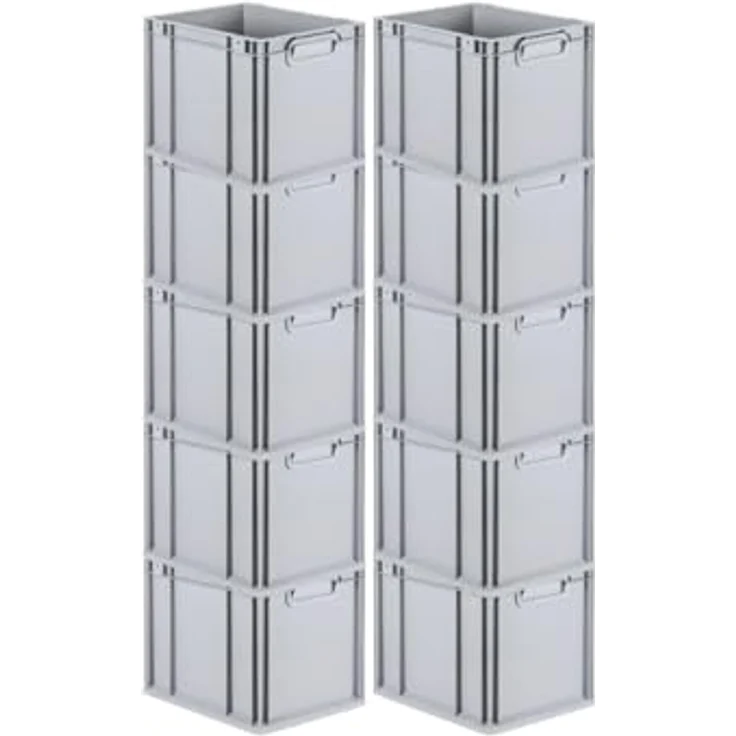 PROREGAL SuperSparSet 10x Eurobox NextGen Economy, 30 Liter Transportbehälter mit Scharnierdeckel und roten Verschlüssen, HxBxT 32x30x40cm, lebensmittelecht und robust – Bild 5