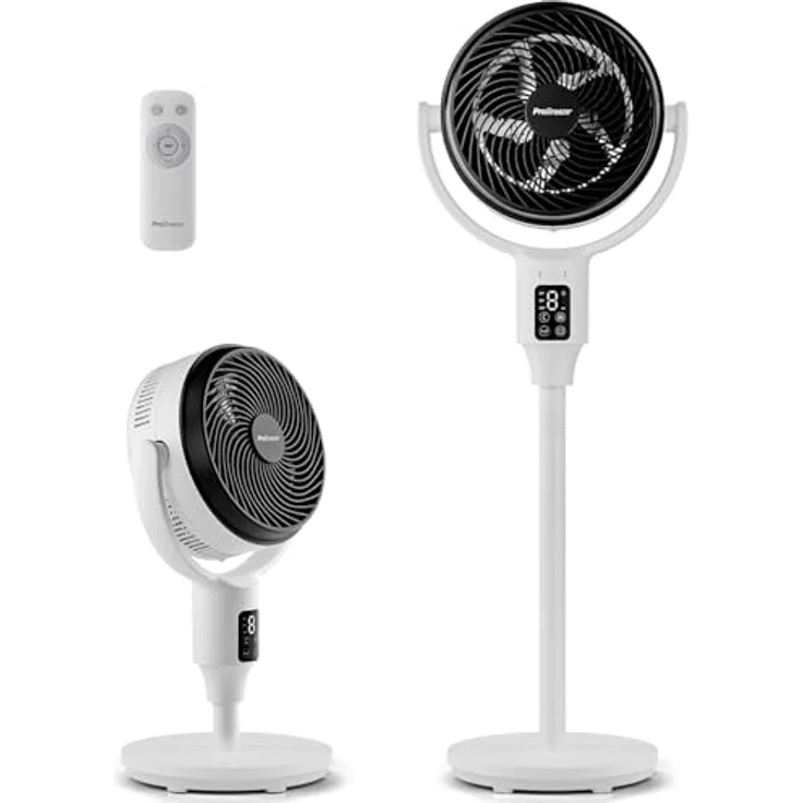 Pro Breeze AirFlo Standventilator 108 cm, Leiser 2-in-1 Ventilator mit 29 dB, Vortex-Oszillation 85°+135°, Höhenverstellbar, Fernbedienung & LED-Display für Schlafzimmer & Büro – Bild 1