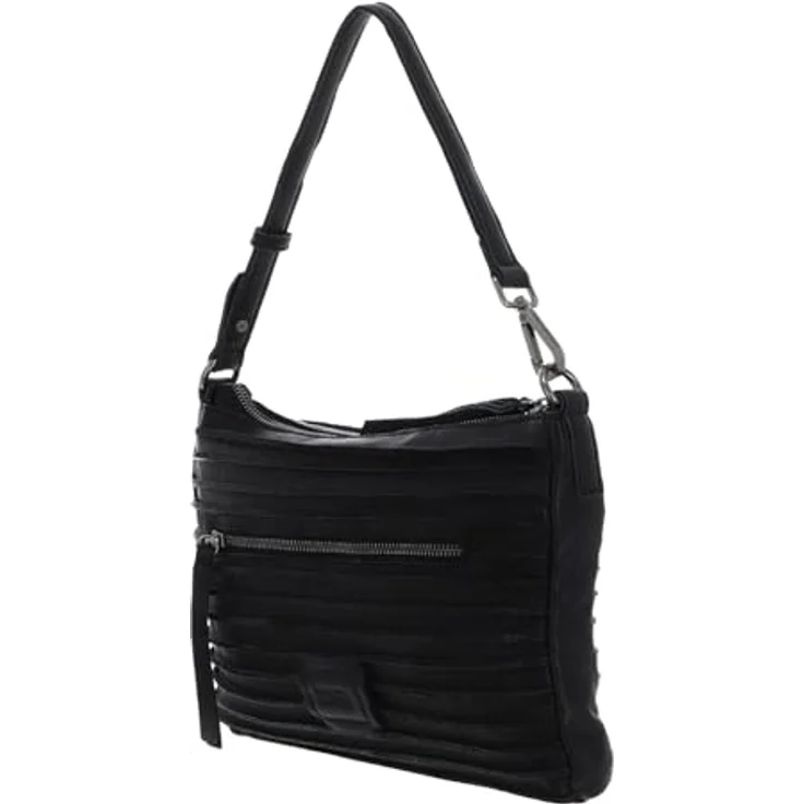 FredsBruder Layer Umhängetasche, 28 cm, Leder, grau – Bild 4