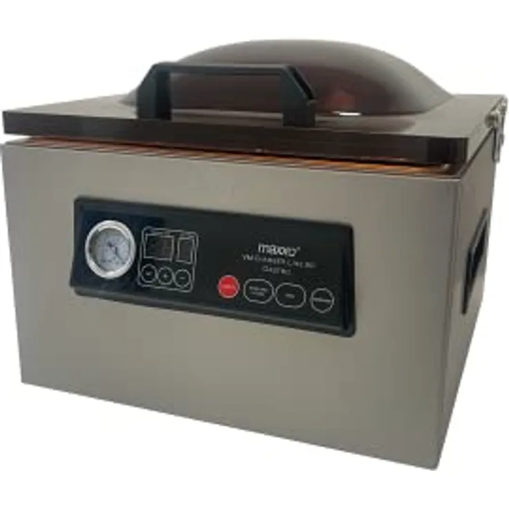 Maxxo VM ChamberLine 90 Gastro Kammervakuumierer 7 l Profi Vakuumierer für Flüssigkeiten Extremleistung 144 l/min. + 30 Stück Vakuumbeutel, Edelstahl