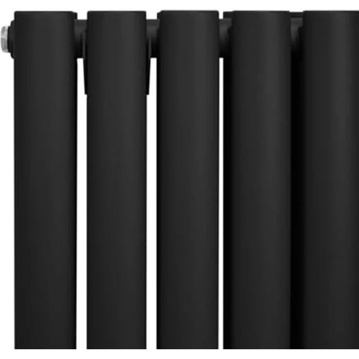 Monster Shop Röhrenheizkörper Oval 600 x 1440mm | Matt Schwarz Kohlenstoffstahl | Hohe Wärmeleistung und stabile Montage | Inkl. Reinigungsbürste, Befestigungsset & Halterungen – Bild 3