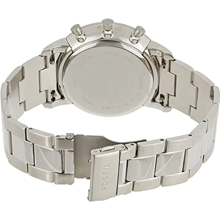 Fossil Herrenuhr Neutra, QuarzChronographenwerk, 44 mm silbernes Edelstahlgehäuse mit Edelstahlarmband, FS5384 – Bild 4