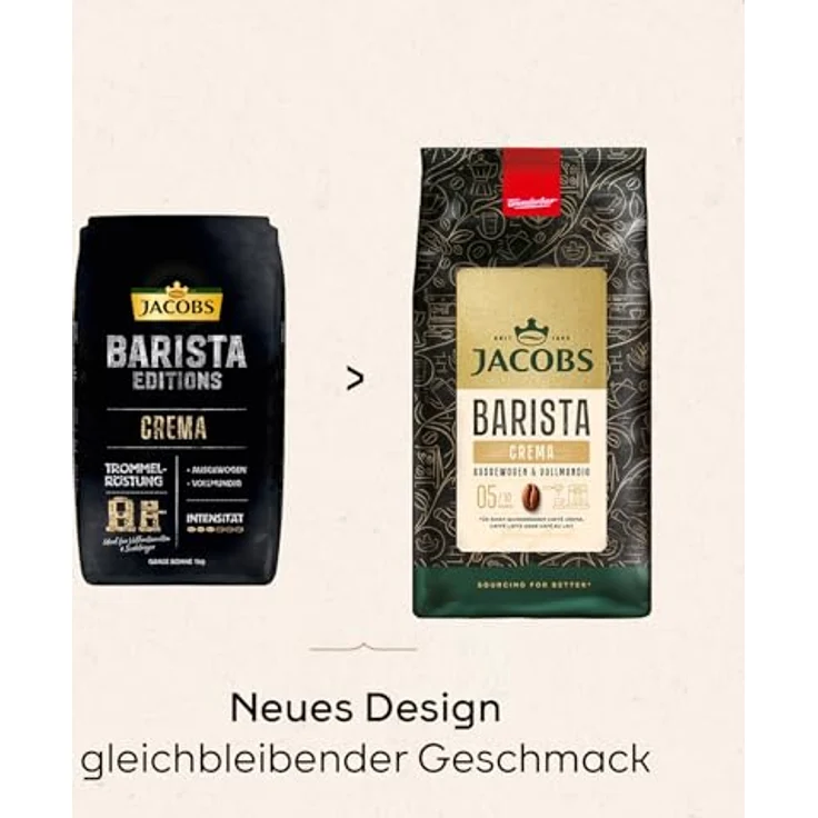 Jacobs Barista Editions Crema, Bohnenkaffee, ganze Bohnen, Röstkaffee, Kaffeebohnen, 1000 g – Bild 2