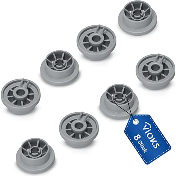 VIOKS 8Stk Korbrollen Geschirrspüler Unterkorb Ersatz für Spülmaschine Rollen Bosch 00165314 - Spülmaschinen Rollen & Bosch Siemens Ersatzteile