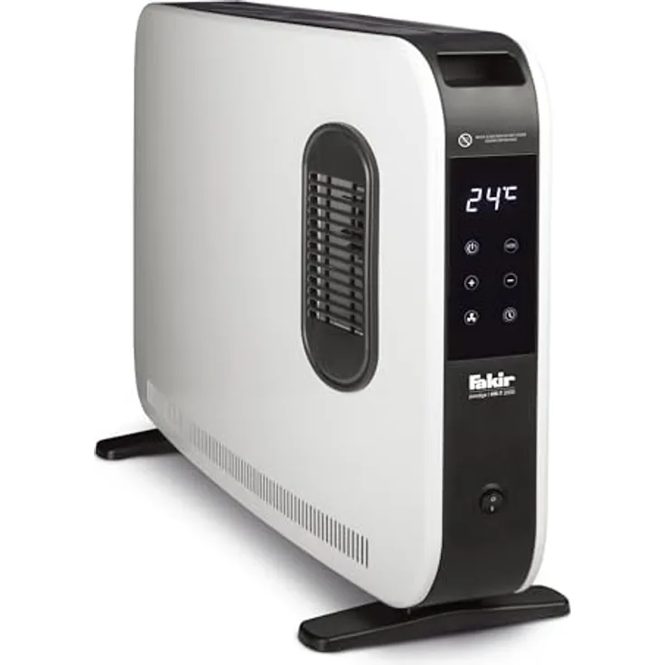 Fakir HK-T 2000 Konvektor Elektrische Heizung - Konvektor Heizung mit 3 Heizstufen und Turbo-Gebläse, LED Touch-Display, Energieeffizient dank automatischer Abschaltung, Kippschutz, Elektro Heizkörper