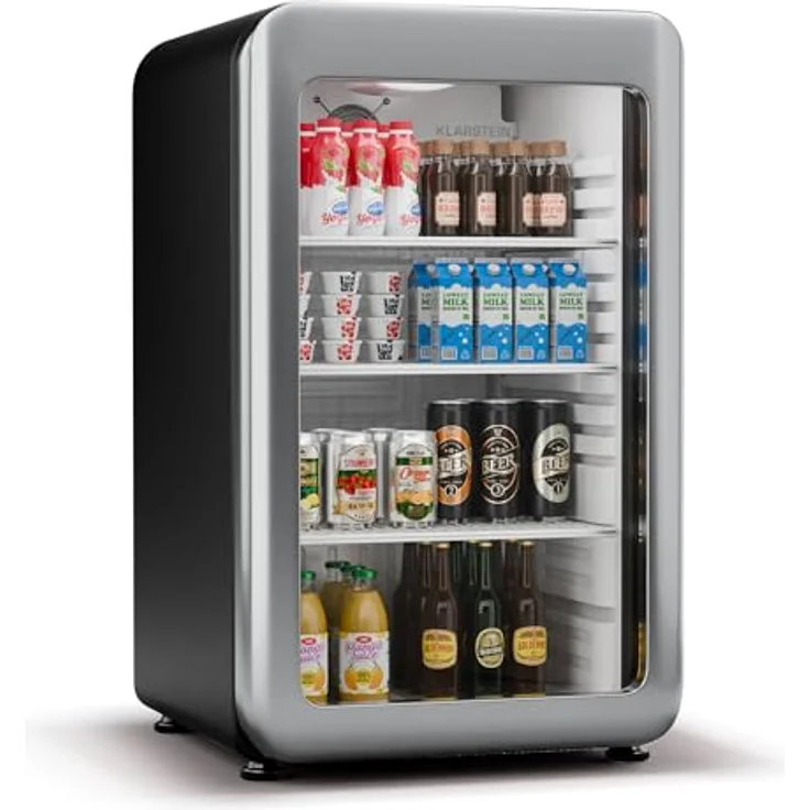 Klarstein Audrey Evo Getränkekühlschrank, 115 Liter, Energieeffizienzklasse C, leise mit 42 dB, doppelt verglaste Glastür mit LED-Beleuchtung, 71.8 cm hoch, 38.4 cm breit – Bild 1