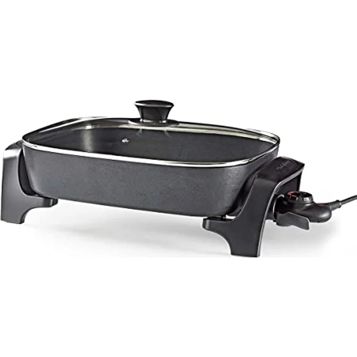 Nedis FCSP110EBK40, Tischgrill elektrisch mit einstellbarem Thermostat, Schwarz – Bild 1