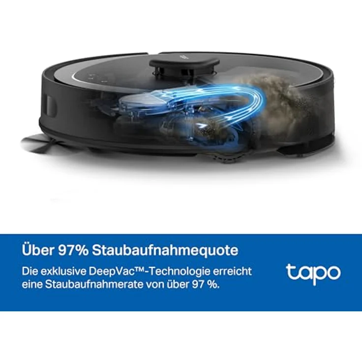 Tapo RV30 Max Plus Saugroboter mit Wischfunktion und automatischer Absaugstation, 5300Pa Ultra Starke Saugkraft, LiDAR+IMU Dual-Navigation, Alexa & Google Assistant Sprachsteuerung, APP – Bild 5