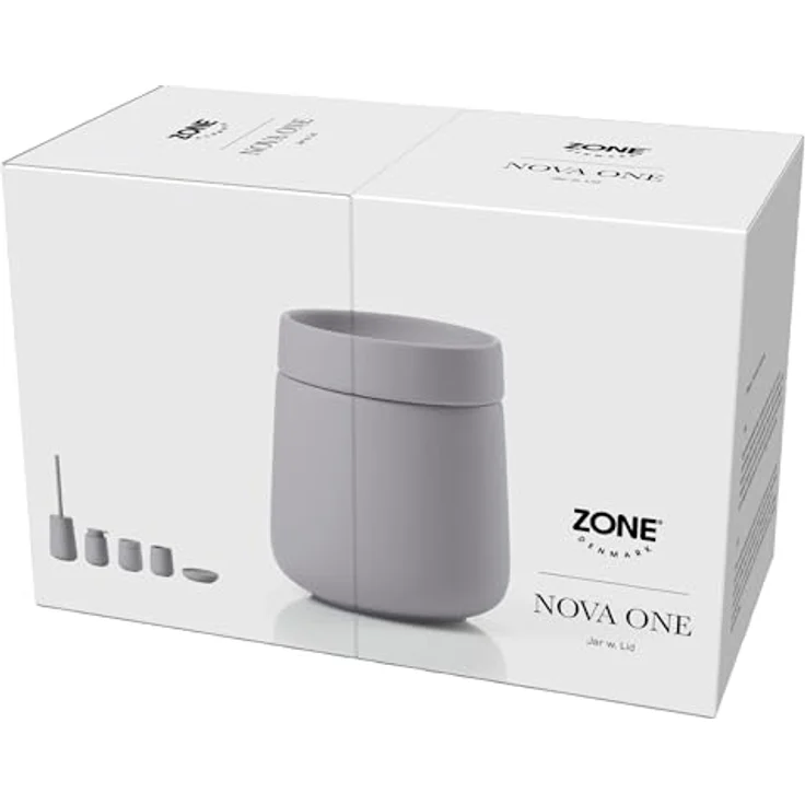 Zone Denmark Nova One, Vorratsdose aus Grauem Steingut, 0,29 l, mit Schmuckablage, 8,4 cm – Bild 4