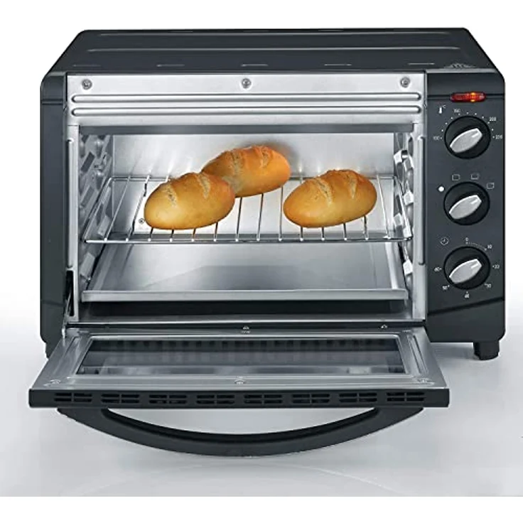 SEVERIN TO 9560 Back- und Toastofen, 1.500 W, 20 L Garraum, inkl. Pizzastein, Grillrost und Backblech, silber/schwarz – Bild 5
