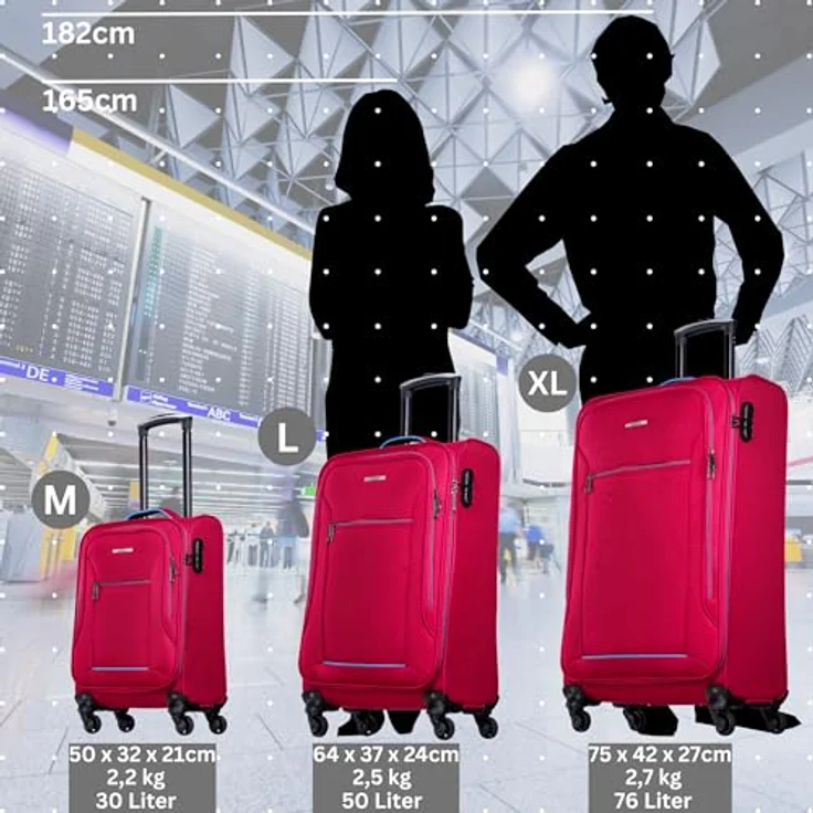Nowi Koffer Sevilla 4 Rollen Trolley 75 cm Rosa-Blau (76 l, XL) – Bild 6