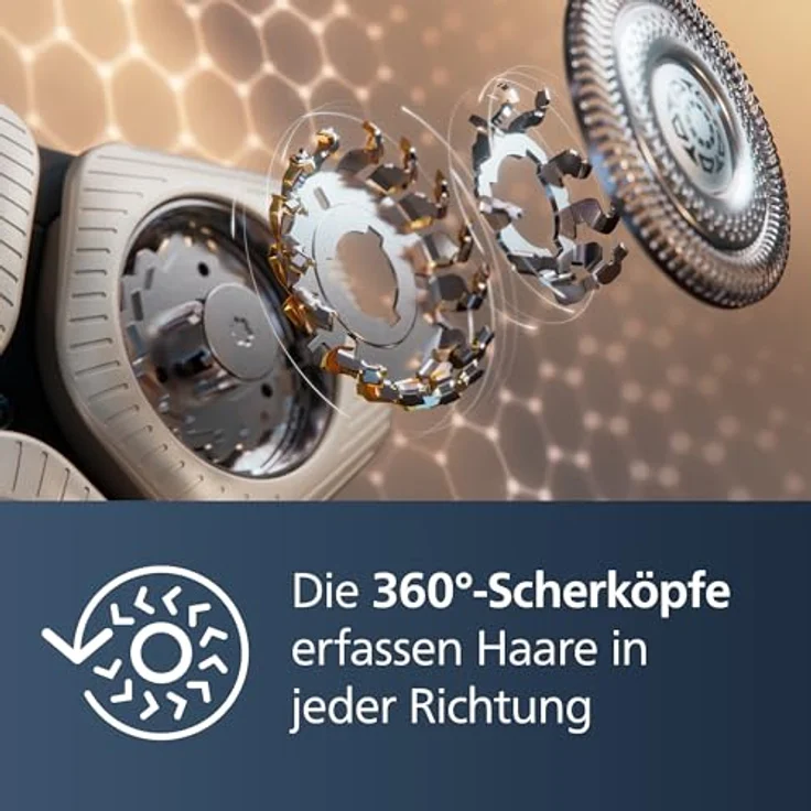 PHILIPS Shaver S9000 Prestige, elektrischer Nass- und Trockenrasierer, Gold, SkinIQ Technologie, Reiseetui, Qi-Ladepad, Präzisionstrimmer, Nasenhaartrimmer und Reinigungsstation, Modell SP9882/36 – Bild 3