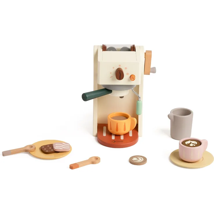 Classic World Espressomaschine, Rollenspielzeug für die Kinderküche mit 14 Teilen, 13,4x14,7x19,2 cm, geeignet ab 3 Jahren