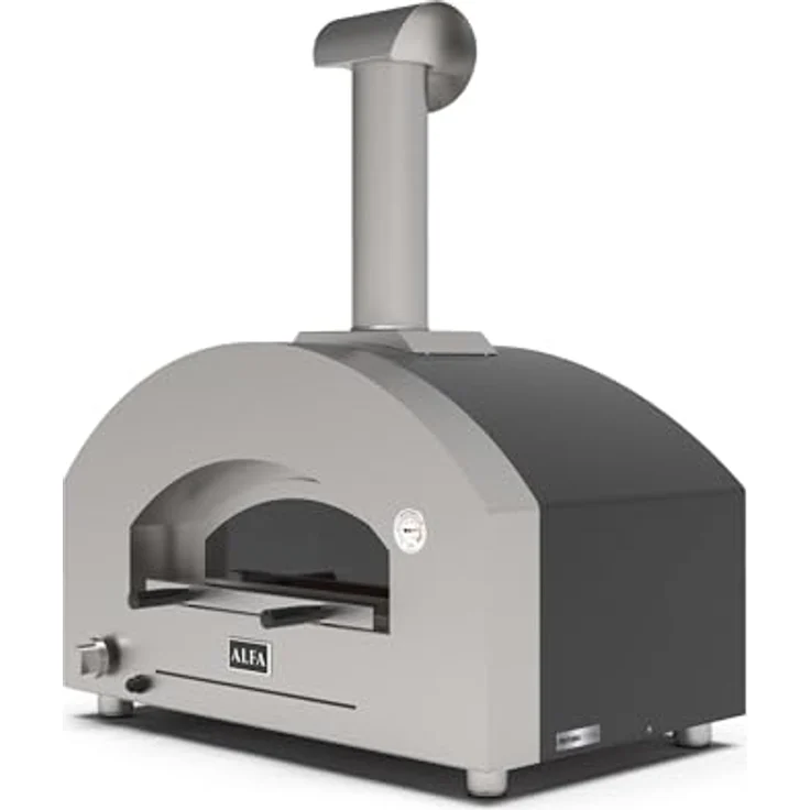 Alfa Forni Gas Pizzaofen FUTURO 2 Pizze, Edelstahl Silber-Schwarz, erreicht 500°C in 30 Minuten, für 2 Pizzen, Gasbefeuerung, Hybrid-kompatibel – Bild 1