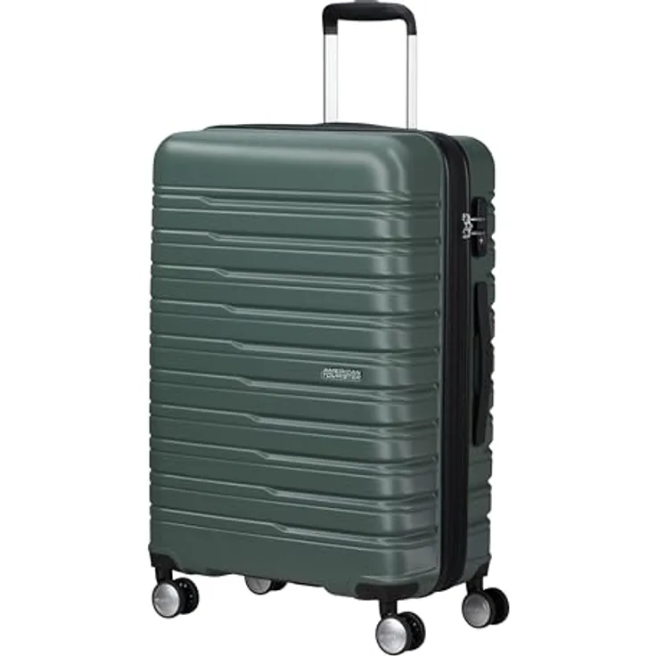 American Tourister, Koffer, Flashline 4 Rollen Trolley 67 cm, Grün, (69 l) - Robuster ABS Koffer mit TSA-Schloss und Wäschefach