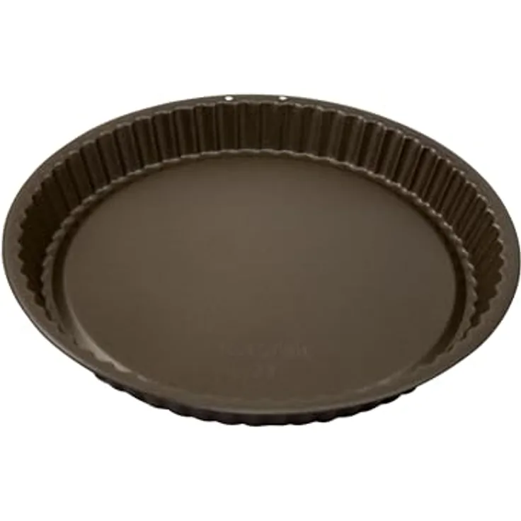 Schneider Walter Obsttortenform mit geripptem Rand Biscuitform Backform d 280 mm h 32 mm, schwere Profi-Qualität mit Antihaft-Beschichtung, optimal für gleichmäßiges Backen, Schwarz