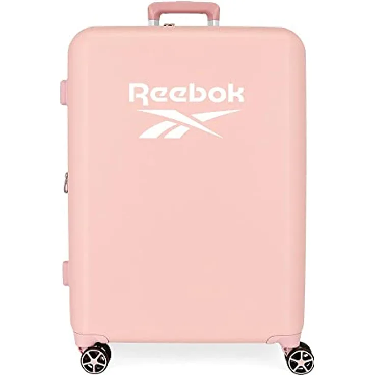 Reebok Roxbury Koffer, mittelgroß, Rosa, 48 x 70 x 26 cm, fester ABS-Kunststoff, integrierter TSA-Verschluss, 81 l, 2,5 kg, 4 Doppelrollen, Rosa, Maleta mediana, Mittelgroßer Koffer