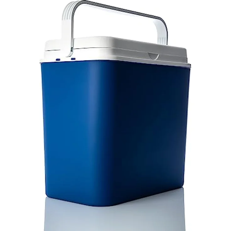 Passive Kühlbox 24 Liter,inkl. 6 Kühlakkus, bis zu 9 Std. Kühlung, blau, weiß – Bild 6