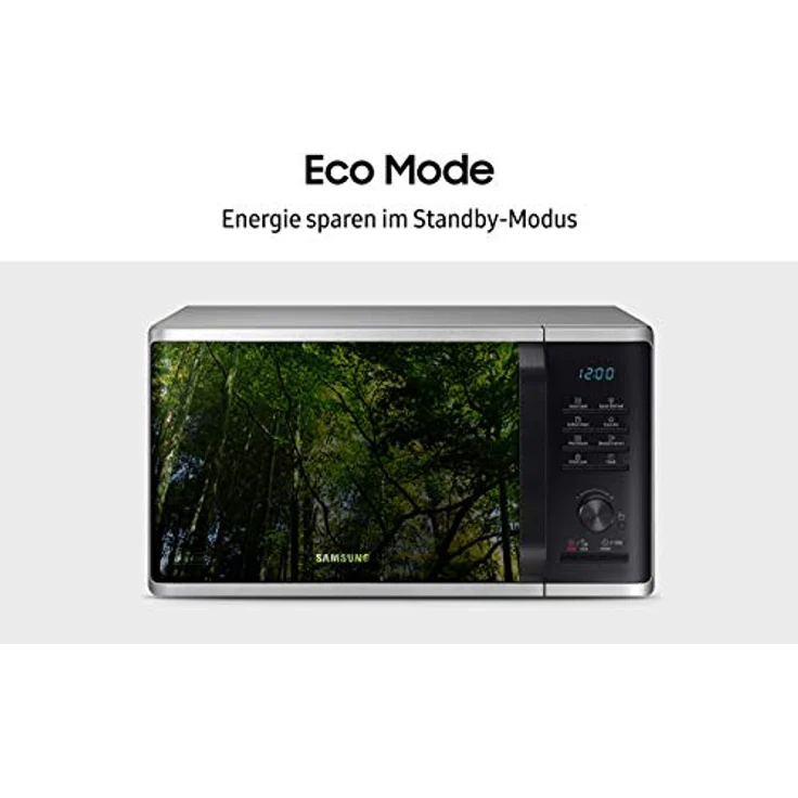 Samsung MW3500K MS2AK3515AS-EG Mikrowelle, Standgerät, 800 Watt, 23 Liter Garraum, 48,9 cm Breite, Kratzfester Keramik-Inneraum, QuickDefrost Auftauprogramme, silber, E-Commerce Verpackung – Bild 6