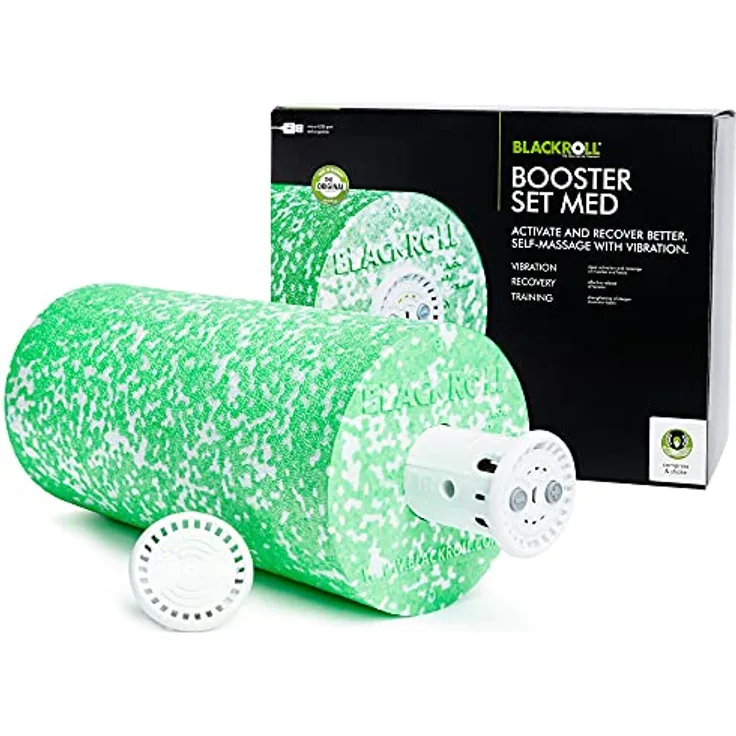 Blackroll Faszienrollen-Set Booster MED, Massagegerät mit Vibrationskern und EPP Rolle für sanfte Selbstmassage