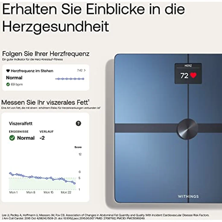 Withings Body Smart - WIFI-Anschlusswaage mit erweiterter Körperzusammensetzung (Gewicht, Fett-/Muskel-/Knochenmasse, Wasser, Körperfettanteil), Personenwaage, bis zu 8 Benutzer, Weiß – Bild 3
