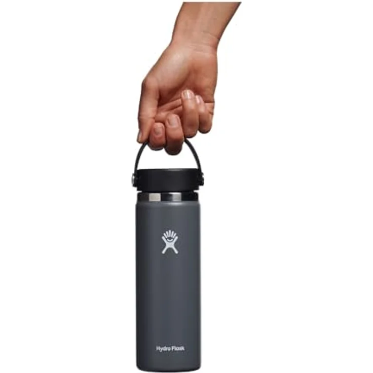 Hydro Flask Trinkflasche, Edelstahl und vakuumisoliert, große Öffnung mit auslaufsicherer Flex Cap, Stone, 591ml (20 oz) – Bild 5