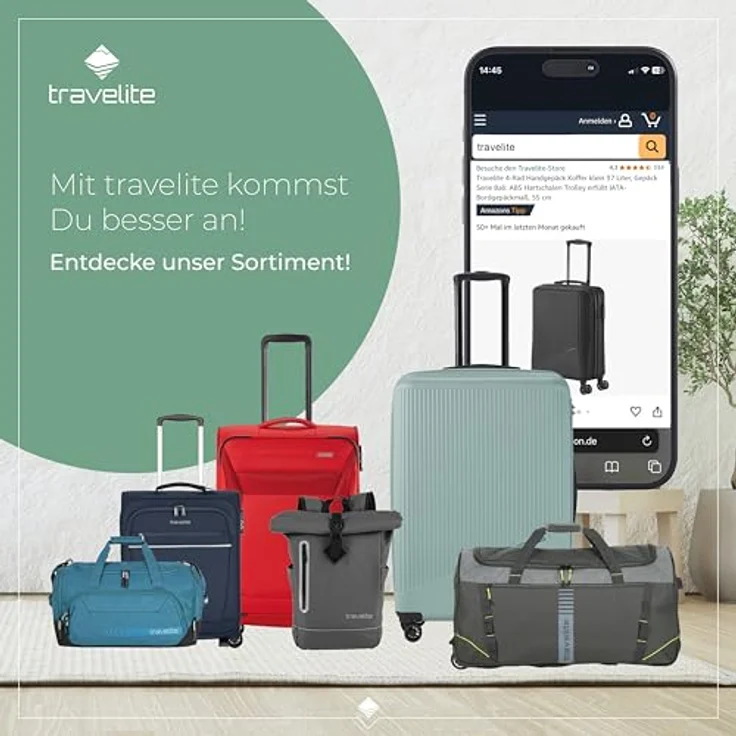 Travelite Basics Koffer, geräumig und robust, blau-rot, 86 l, XL (ab 115 l) – Bild 7
