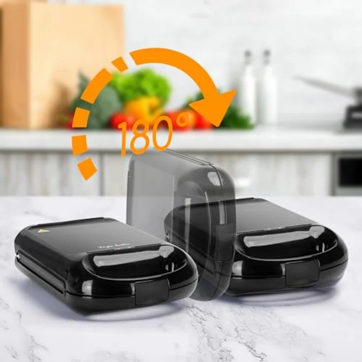 Taylor Swoden Bruno 3 in 1 Sandwichmaker, Waffeleisen, Backblech, 1200 W, für 4 Sandwiches, BPA-frei, Antihaft-Blech, 180° Wendung – Bild 5