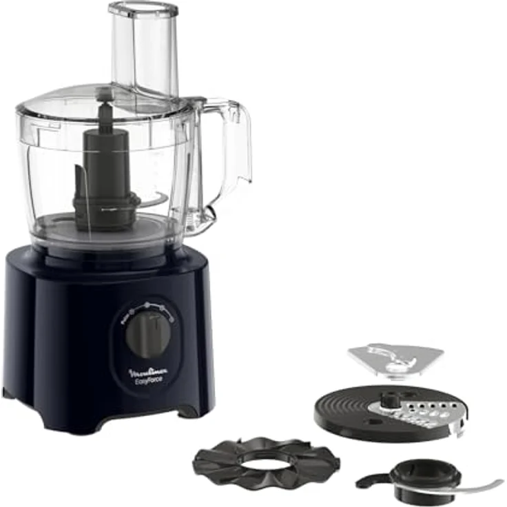Moulinex Easy Force FP2428, Küchenmaschine und Mixer mit 4 Zubehörteilen, 15 Funktionen, 800 W, platzsparend, spülmaschinenfest – Bild 1