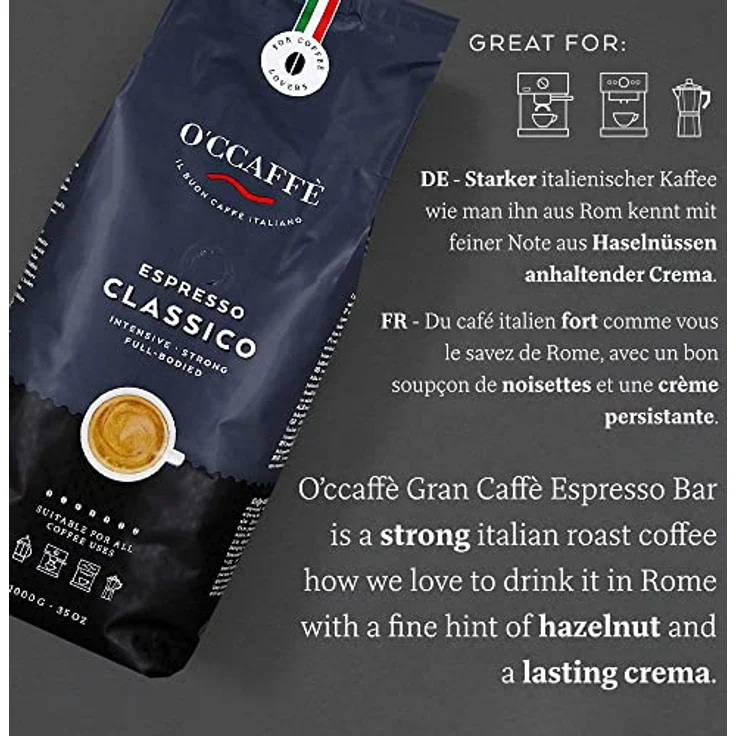 O'CCAFFÈ Espresso Classico, 250g ganze Bohne – Bild 2