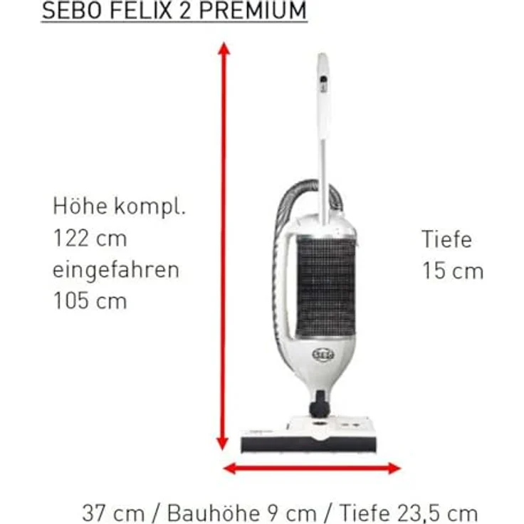Sebo Felix 2 Premium Pearl Bürststaubsauger, Kunststoff, Weiß, Schwarz – Bild 3