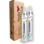 SodaTASTE CO2-Zylinder tauschen 2er-Pack (Refill) für Wassersprudler, Classic, für bis zu 120l Sprudelwasser (ACHTUNG: 2 leere Zylinder nötig) - Spar-Pack, nachhaltige Produktion, zertifizierte Qualität