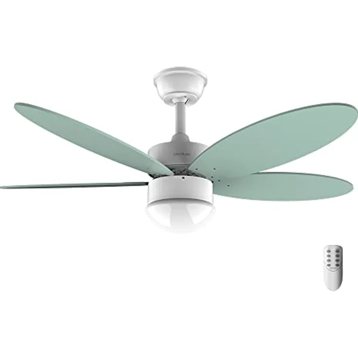 Cecotec Deckenventilator EnergySilence Aero 4260 Mint. 40 W, DC-Motor, Durchmesser 42 Zoll mit 5 umkehrbaren Flügeln, LED-Licht, Fernbedienung, Timer, 6 Geschwindigkeiten